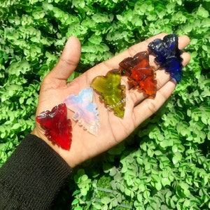 Unique 5pcs Glass Obsidian Arrowheads Set - Mini Arrowheads - Arrowhead Point - Quartz Crystal Arrowheads - Jewellery Making Arrowhead - Gif