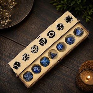 Lapis Lazuli Platonic Solids Set: Sacred Geometry Meditation Stones, Spiritual Decor