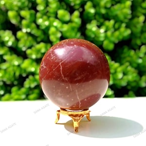 1pc Red Jasper Crystal Sphere - Gemstone Sphere - Healing Sphere - Jasper Stone Sphere - Crystal Sphere - Home Decoration - Red Jasper Stone