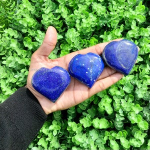 3pcs Set Of Lapis Lazuli Heart: Healing Crystal Love Gift