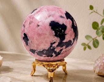 Pink Rhodochrosite Crystal Sphere: Healing Stone, Home Decor (40-50mm)