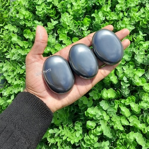 3pcs Brazilian Hematite Palm Stone Set: Grounding Protection Crystals
