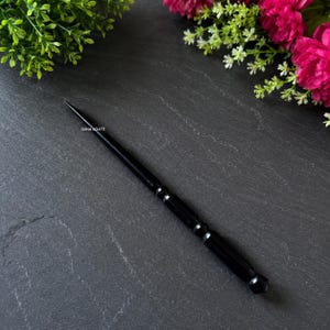 1pc Black Agate Spiral Crystal Wand - Healing Stone