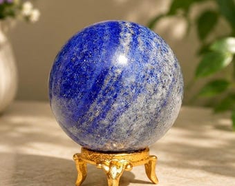 Rare Blue Lapis Lazuli Sphere: Healing Crystal Stone