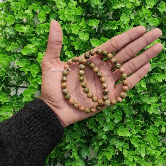 Natural Unakite Jasper Gemstone Beaded Chakra Bracelet Heal Reiki Stone Jewelry Natural Unakite Jasper Gemstone Beaded Chakra Bracelet Heal Reiki Stone Jewelry