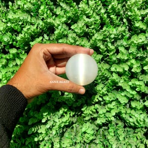 Shiny Selenite Crystal Sphere: Healing Gemstone, Home Decor (45-55mm)