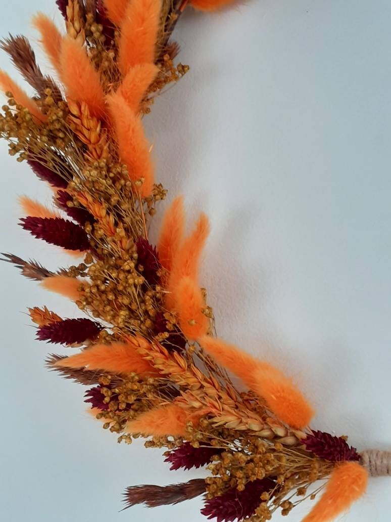 Couronne Murale Décorative en Fleurs Séchées