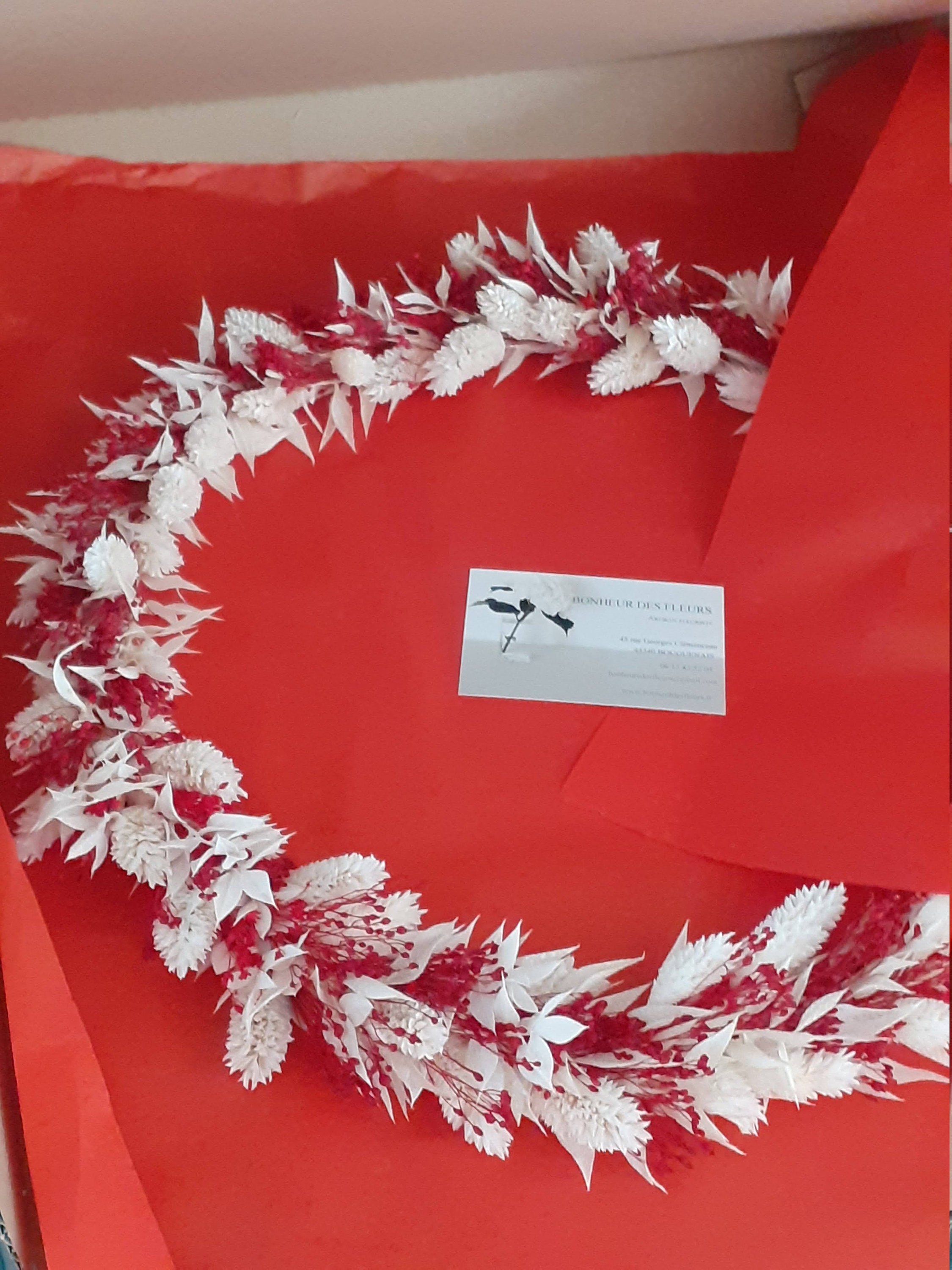 Couronne de Fleurs Séchées et Stabilisées