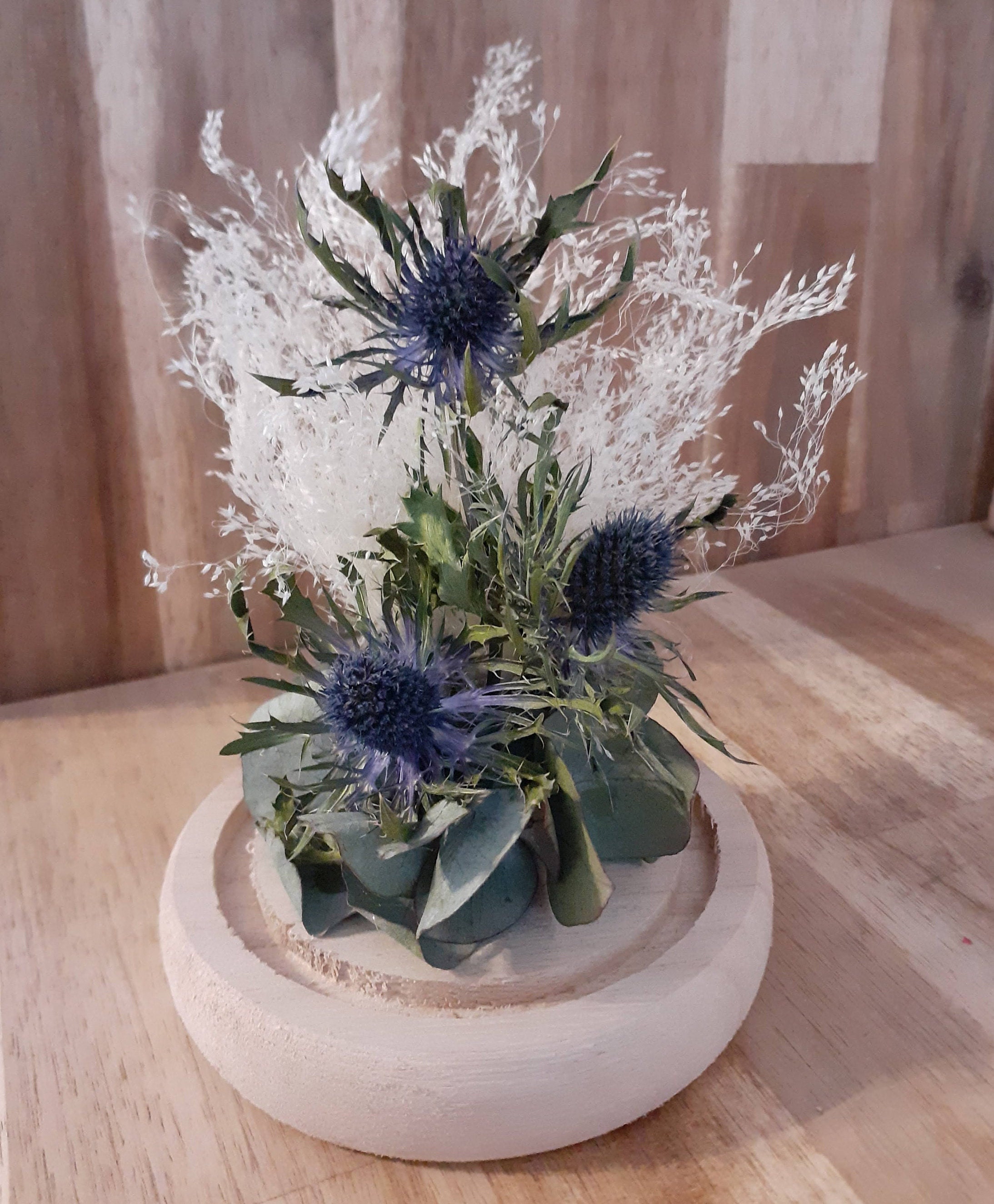 Fleurs Séchées Sous Cloche en Verre