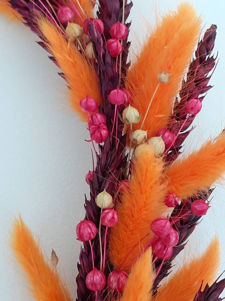 Couronne Murale Décorative en Fleurs Séchées