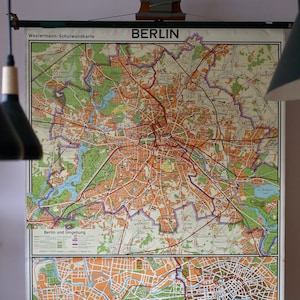 Vintage BERLIN SCHULKARTE Schulkarte Original Lehrkarte