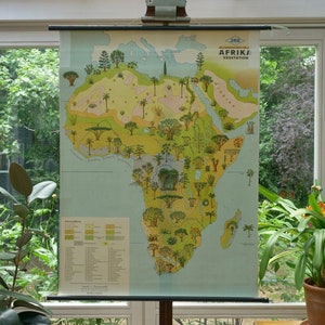 ÁFRICA ÁFRICA ÁFRICA carta escolar VEGETAÇÃO Carta educacional original