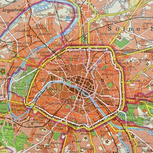 Vintage PARIS EDUCATIONAL Schulkarte Wandkarte Original Lehrtafel