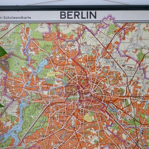Grafico educativo vintage della mappa scolastica da parete di BERLINO EDUCATIVO Grafico educativo originale