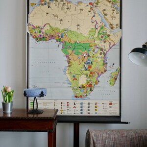 Gráfico escolar Vintage AFRICA AFRIKA VEGETACIÓN Cuadro educativo original