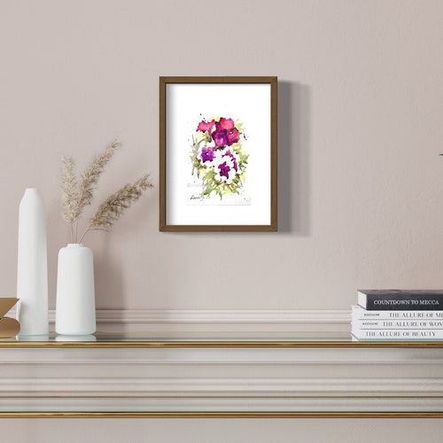 Lilies with pen & watercolour- Watercolour floral painting- a handmade sales painting, ideal for owning, gifting for Birthdays and Anniversaries