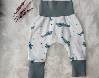 Pumphose Babyhose Baby Mädchen Jungen unisex Flugzeuge Mint Gr. 50-98