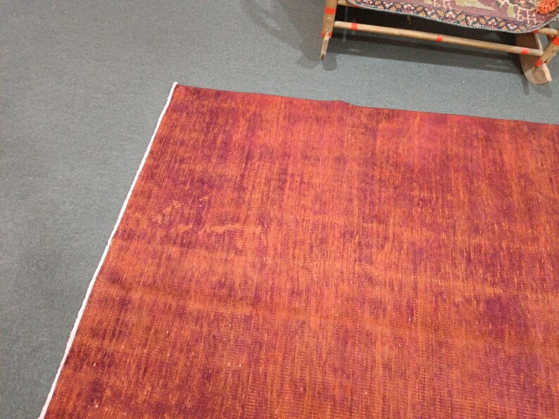 6x9 Turkish Oushak Rug: Handmade Wool Bedroom Rug, Boho Decor image 9
