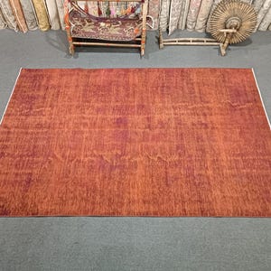6x9 Turkish Oushak Rug: Handmade Wool Bedroom Rug, Boho Decor image 7