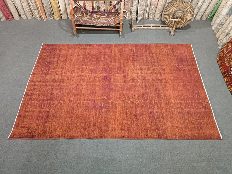 6x9 Turkish Oushak Rug: Handmade Wool Bedroom Rug, Boho Decor image 7