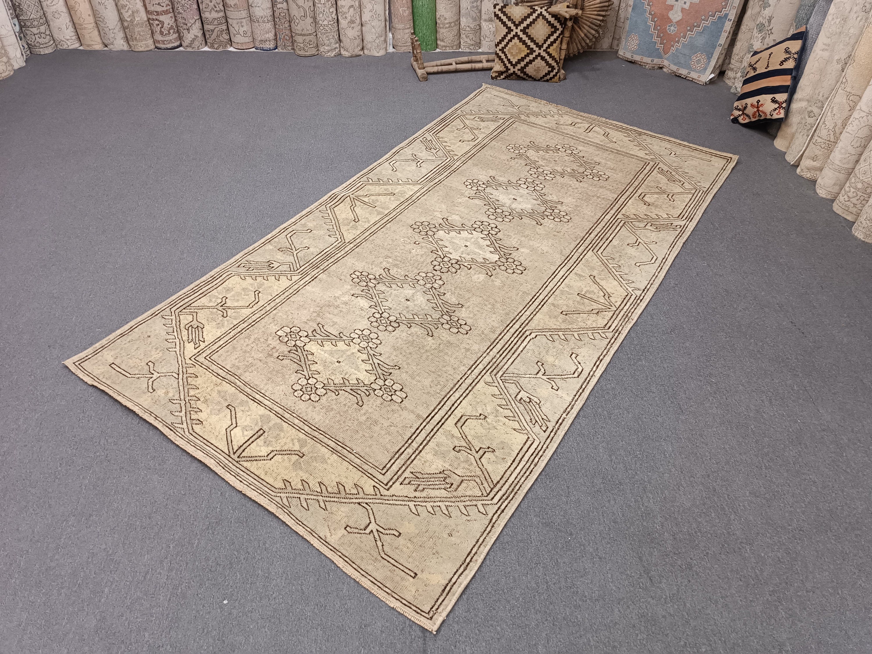 4x8 Vintage Handmade Rug Old Antique Oushak Rug Turkish Rug - Etsy