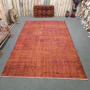 6x9 Turkish Oushak Rug: Handmade Wool Bedroom Rug, Boho Decor image 1
