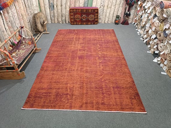 6x9 Turkish Oushak Rug: Handmade Wool Bedroom Rug, Boho Decor