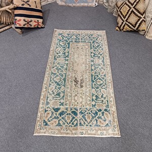Vintage Anatolian Wool Rug: 4.1x2.1 Ft, Handmade Turkish Rug