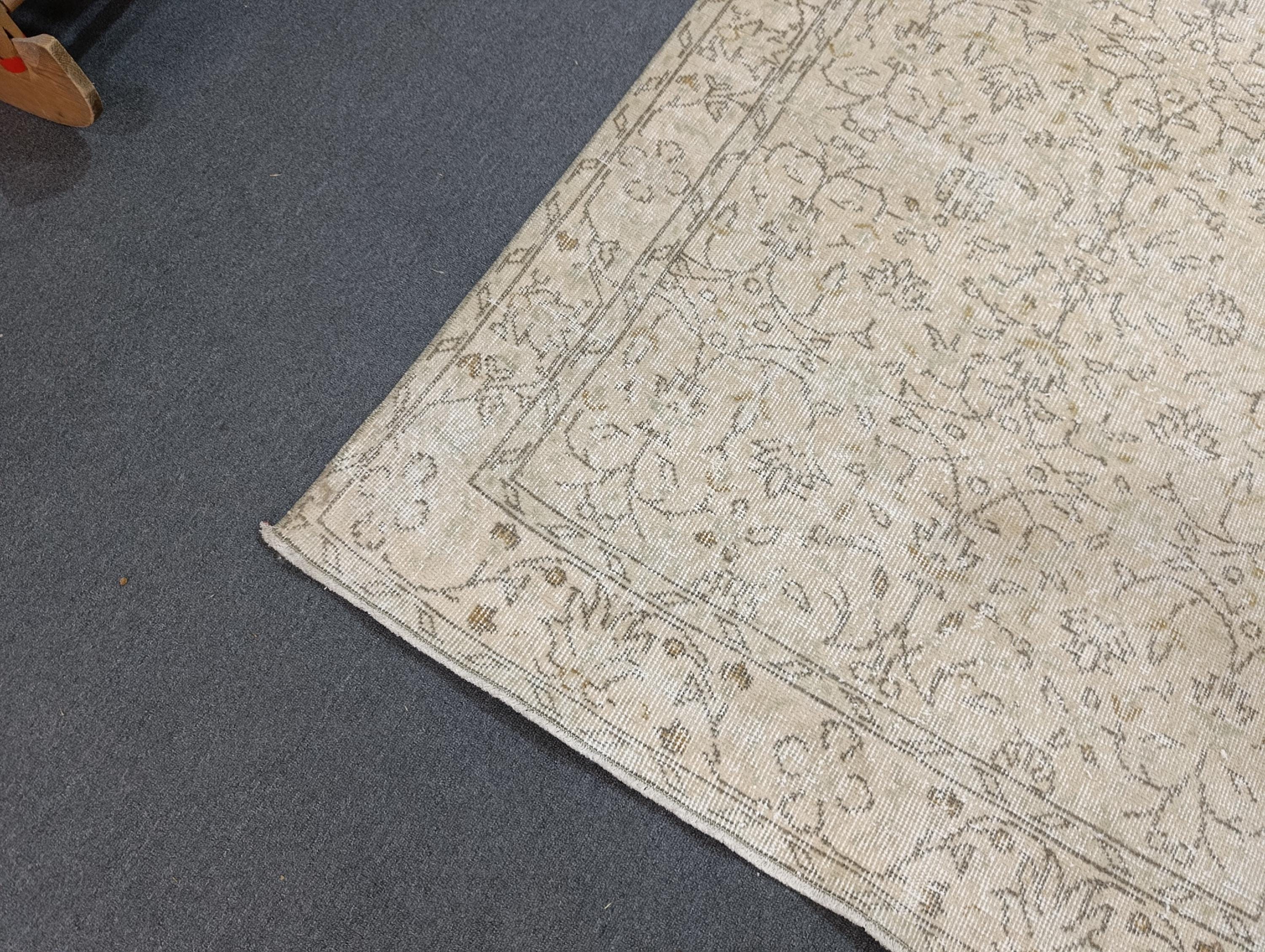 手織りトルコ絨毯：4x7インチのヴィンテージコットンウールボヘミアン