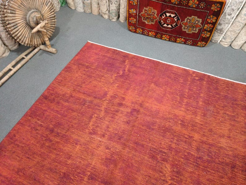 6x9 Turkish Oushak Rug: Handmade Wool Bedroom Rug, Boho Decor image 6