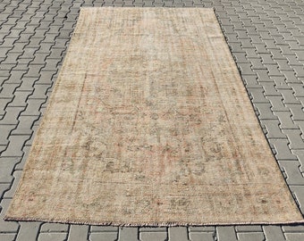 【Shou】トルコ絨毯　ビンテージ　ウール　手織り　ラグ 手織りトルコ絨毯：4x7インチのヴィンテージコットンウールボヘミアン