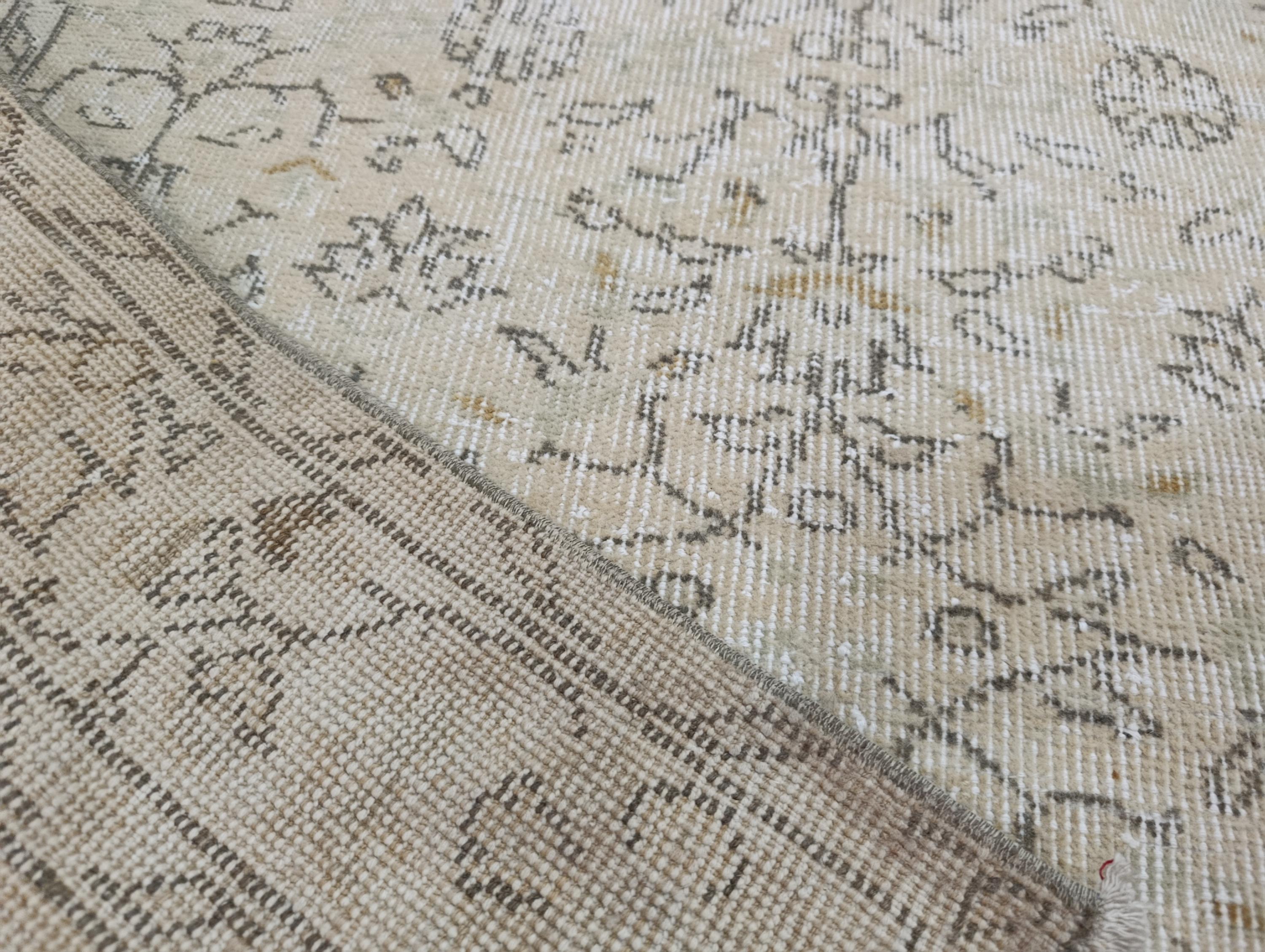 手織りトルコ絨毯：4x7インチのヴィンテージコットンウールボヘミアン