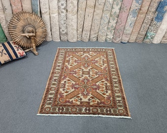 Handgefertigter Vintage Teppich aus Baumwolle und Wolle