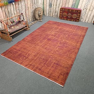 6x9 Turkish Oushak Rug: Handmade Wool Bedroom Rug, Boho Decor image 2