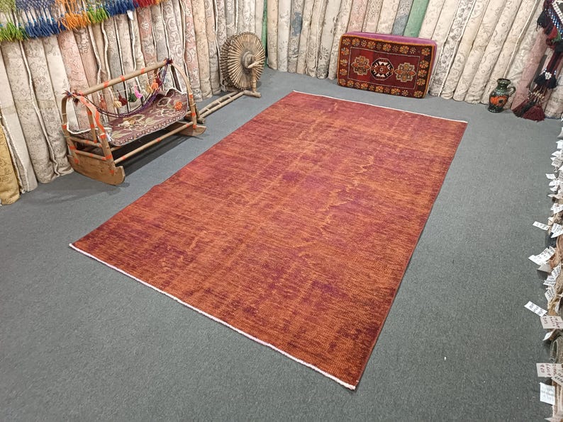 6x9 Turkish Oushak Rug: Handmade Wool Bedroom Rug, Boho Decor image 2