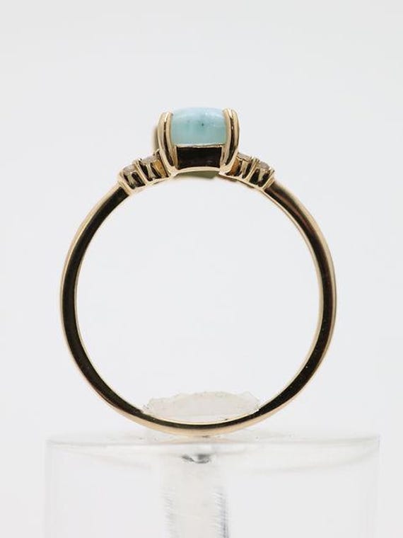 9ct Yellow Gold Rectangular Cabochon Opal & Diamo… - image 5