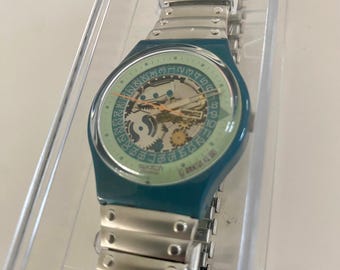 1985 25mm Vintage Swatch Watch Called Dotted Swiss LW104 All