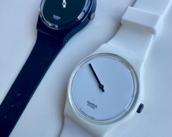 未使用⭐️Swatch⭐️White Hours & Black Minutes Swatch Special - White Hours & Black Minutes – GZS10 - 1995