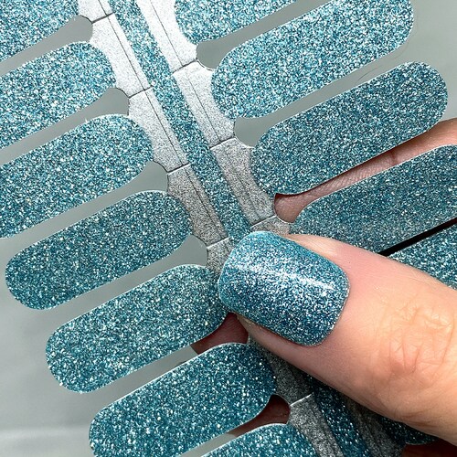Royal Blue Sparkle Glitter Polish Strips / Nail Polish Wraps / Etsy
