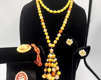 Vintage to Modern Jewelry Bundle, Flowers, Hats, Necklaces, Earrings - Lot 081