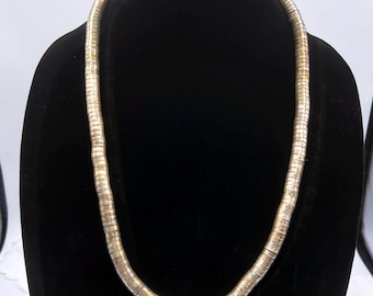 Vintage Gold Tone Metal Segmented Snake Necklace - N2071