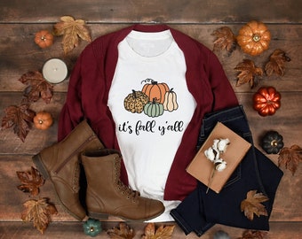 It's Fall Y'all Pumpkin Shirt for Women