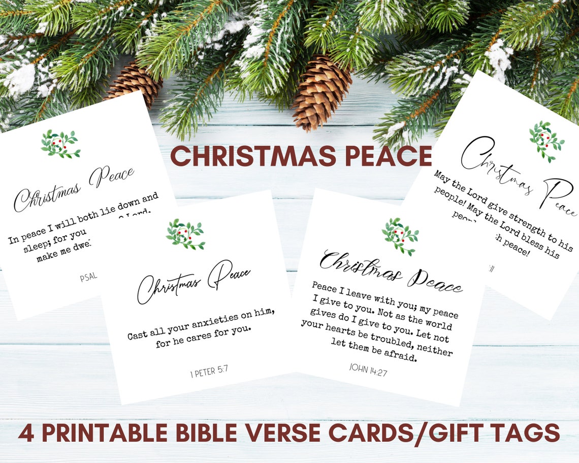 Christmas Bible Verse Cards, Printable Christmas Scripture Cards Gift ...