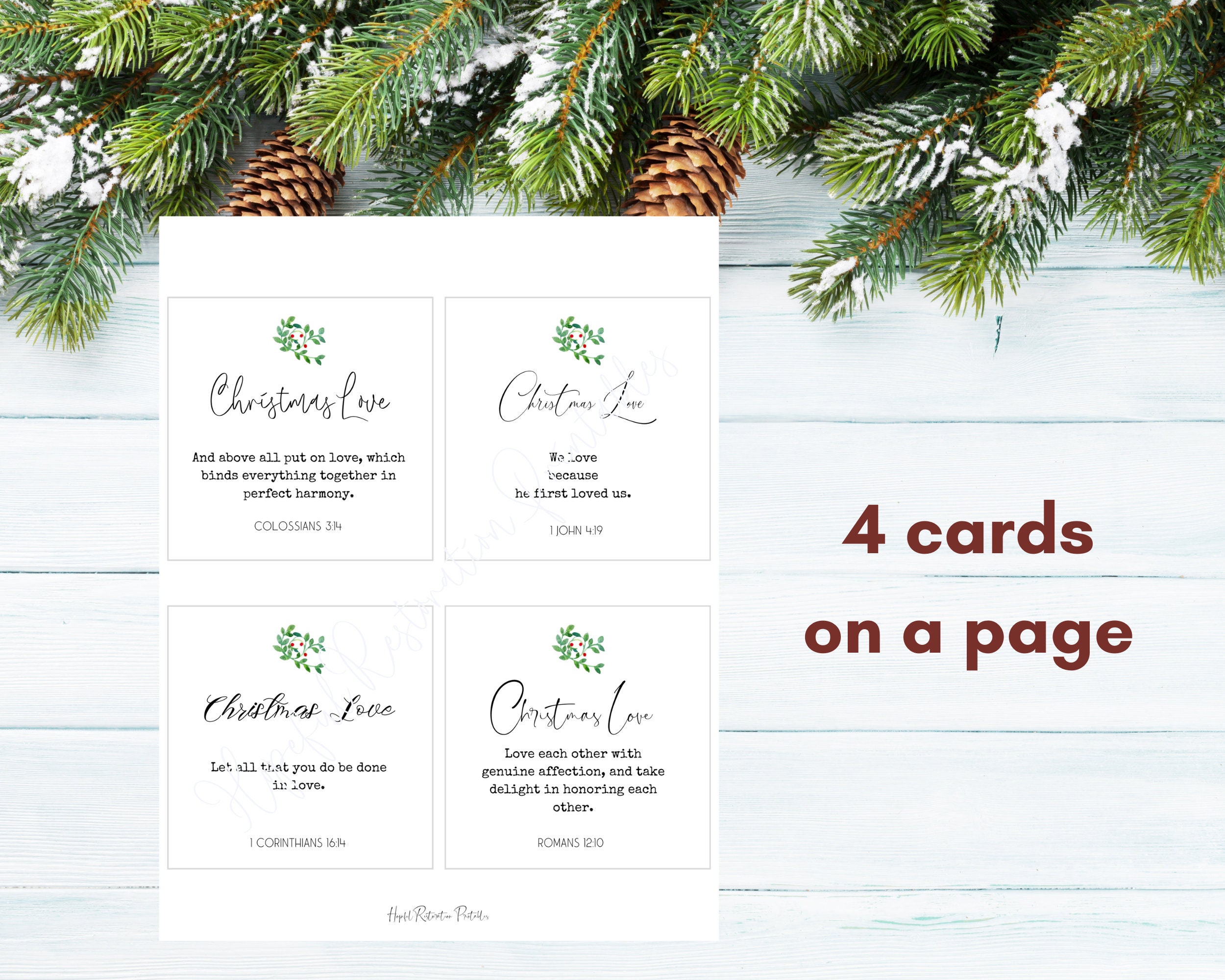 Christmas Bible Verse Cards, Printable Christmas Scripture Cards Gift ...