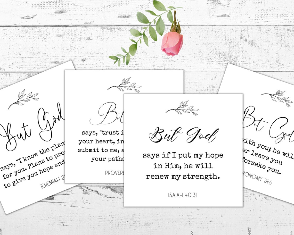 Encouraging Bible Verse Cards Printable, Scripture Note Cards for Women ...