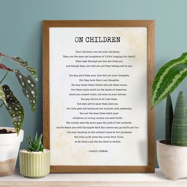 Our Children by Kahlil Gibran - Etsy