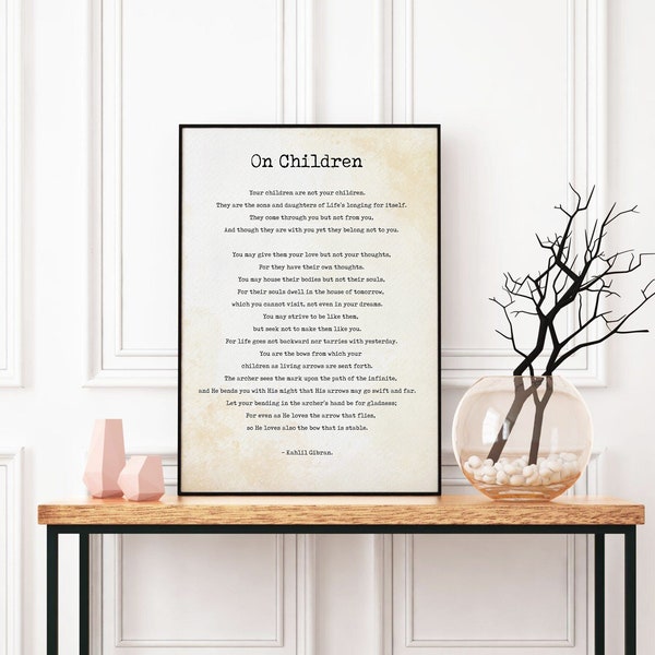 Printable Poem on Children Kahlil Gibran - Etsy
