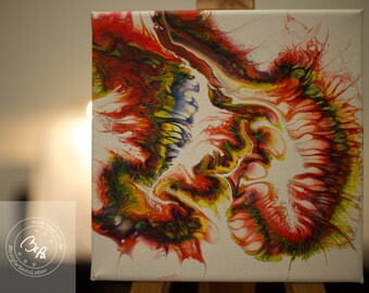 Acrylic Pouring Liquid Painting "Little Joy" on 100% canvas. Stretched on a stretcher frame.