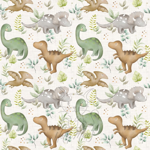 Bio Jersey Dinowelt linen Eigenproduktion ab 0,5 Meter