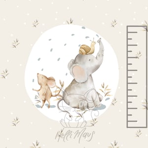 Bio Jersey Stoffpanel little Elefant 60x145cm